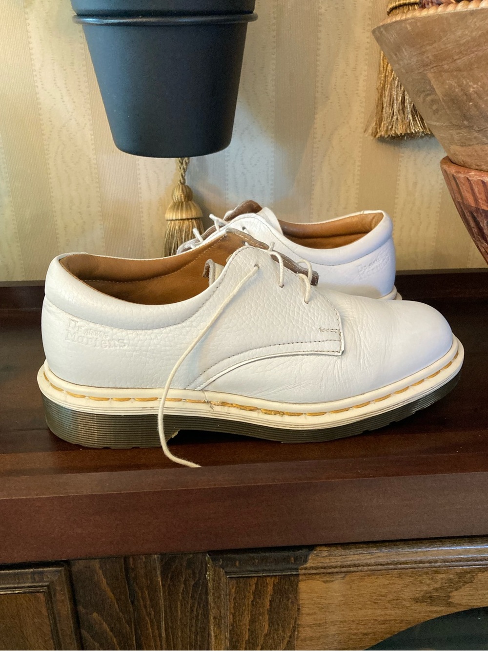 Dr. Martens White Leather Women's Leather Derby/Oxford Shoes